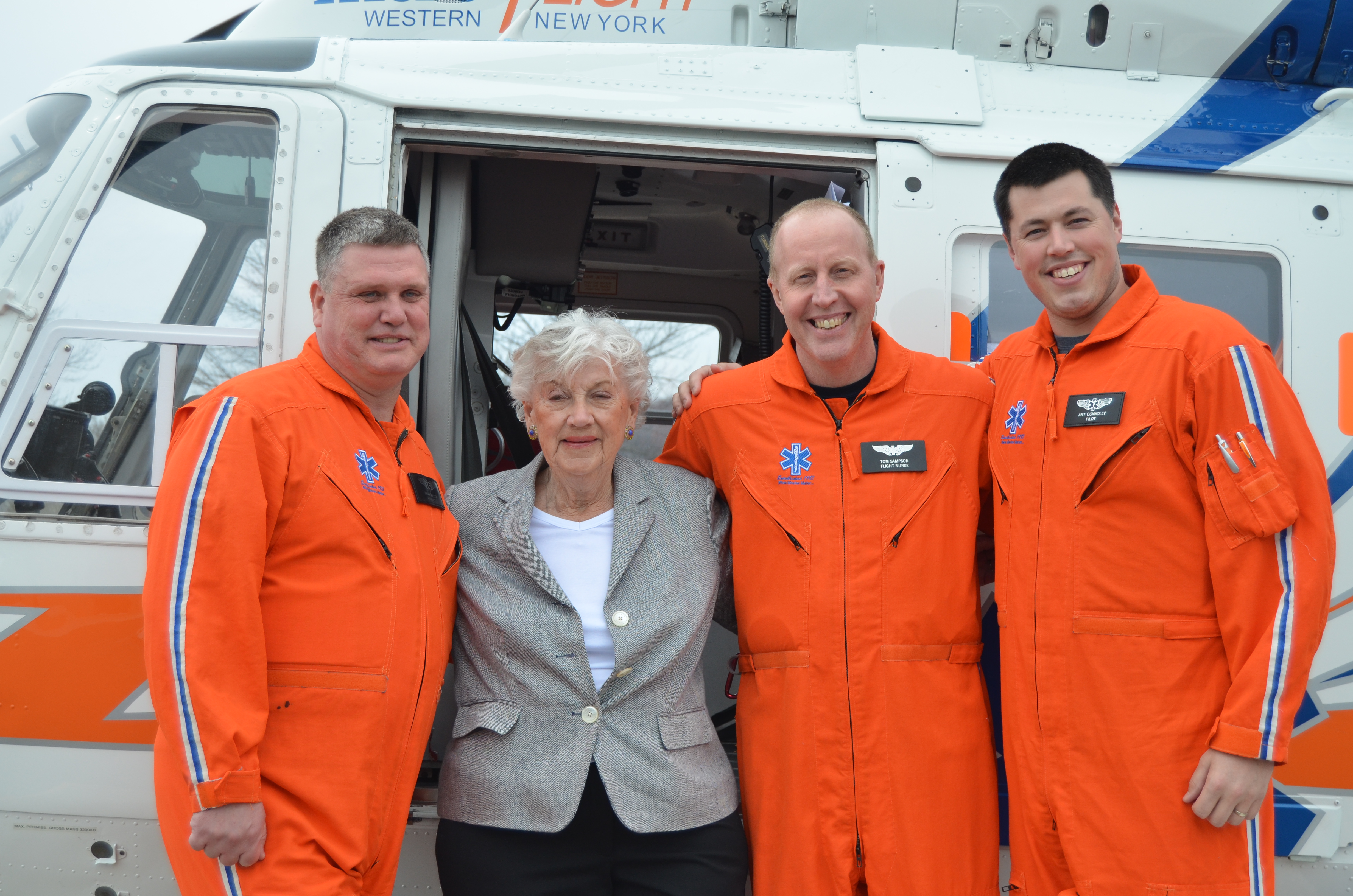 Gail Olson at the Olean Mercy Flight hangar in 2017.